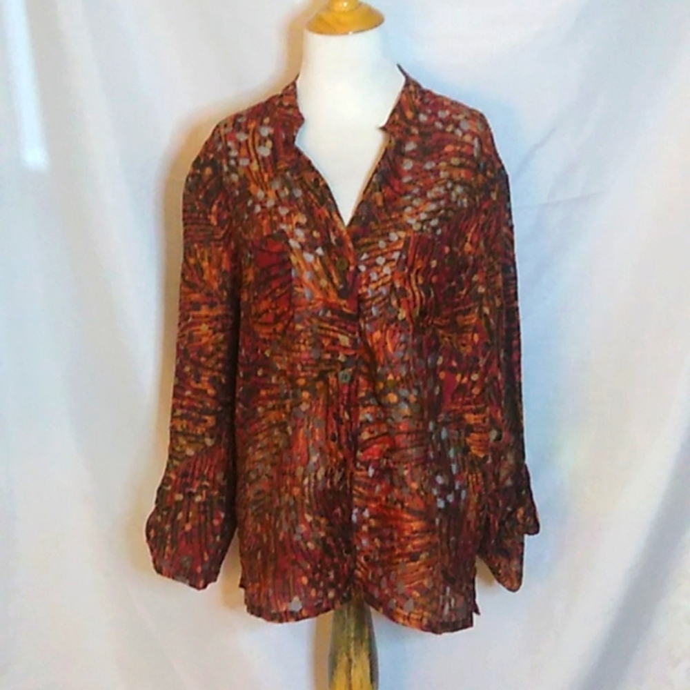 Ruby Road Multicolored Vintage Top, Size 16